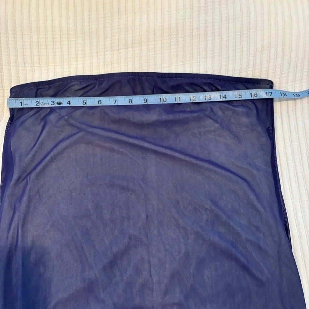 Wild Fable Women's Blue Mesh Fully Lined Strapless Midi Dress NWT Size XL